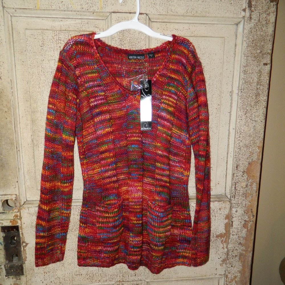 Kristin Nicole Multi Color Sweater Size L NWT (JJ-31)